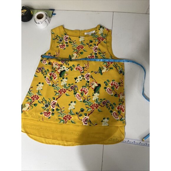 Rose & Olive Yellow Floral Tank Top Womens Size M - Picture 8 of 9